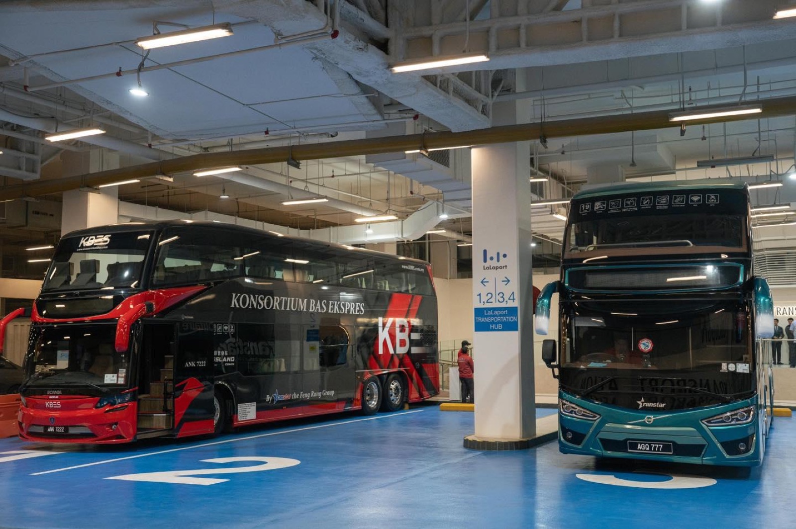 Coaches parked at LaLaport Transportation Hub